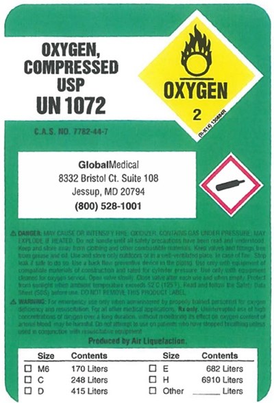 Globalmedical Oxygen Label (Oxygen Label)